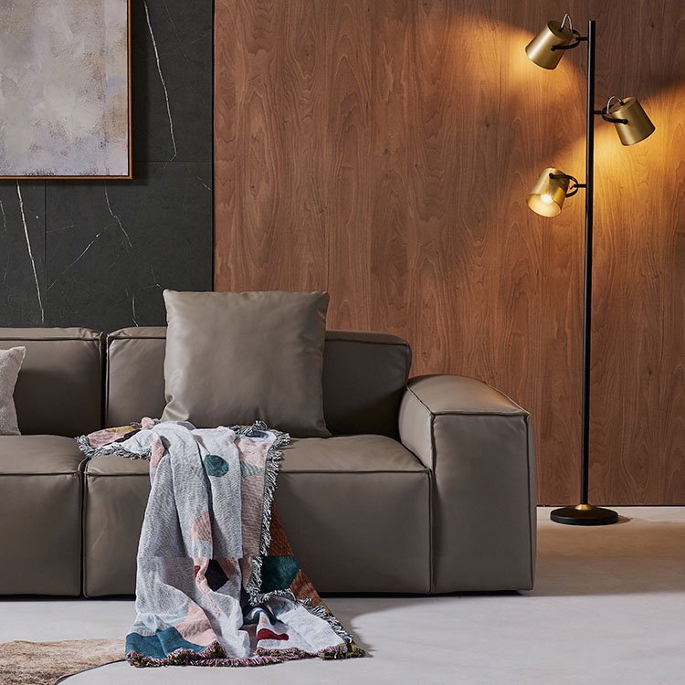 Nordic Small Leather Sofa Seats For Three Or Four Feople Furniture Living Room Sofas For Home