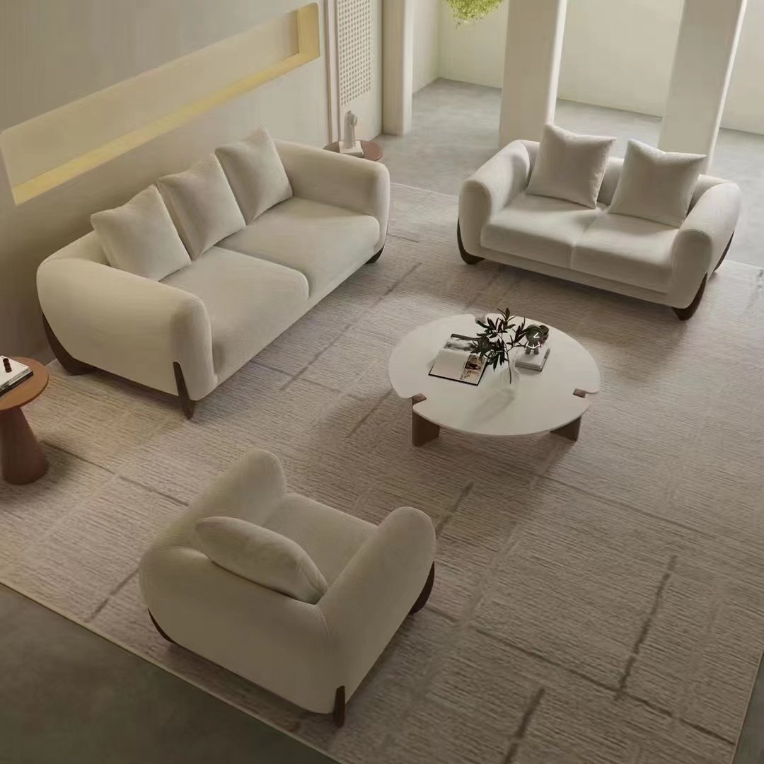 Italian design living room sofa set furniture minimalist modern cloud sofa white single couch comfy home 3 seater sofas