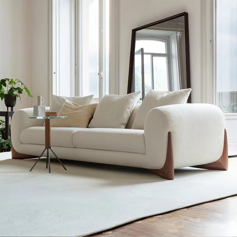 Italian design living room sofa set furniture minimalist modern cloud sofa white single couch comfy home 3 seater sofas