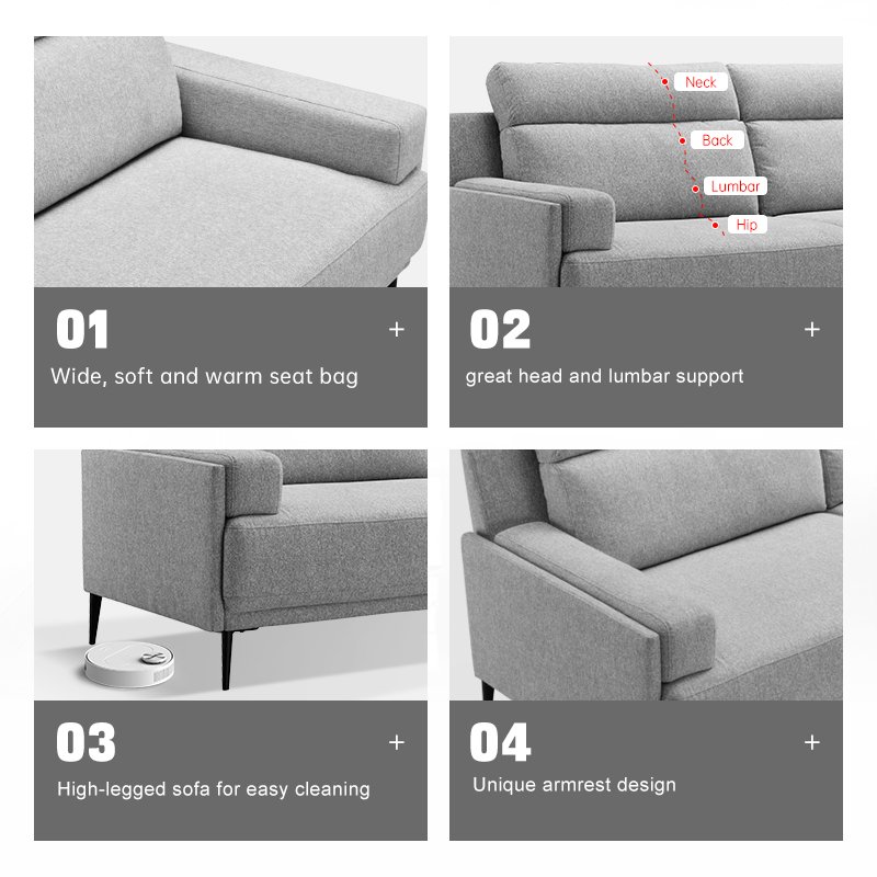 High Loading 3 seater White fabric sofa modern luxury wooden sofa set furniture living room sofa set furniture
