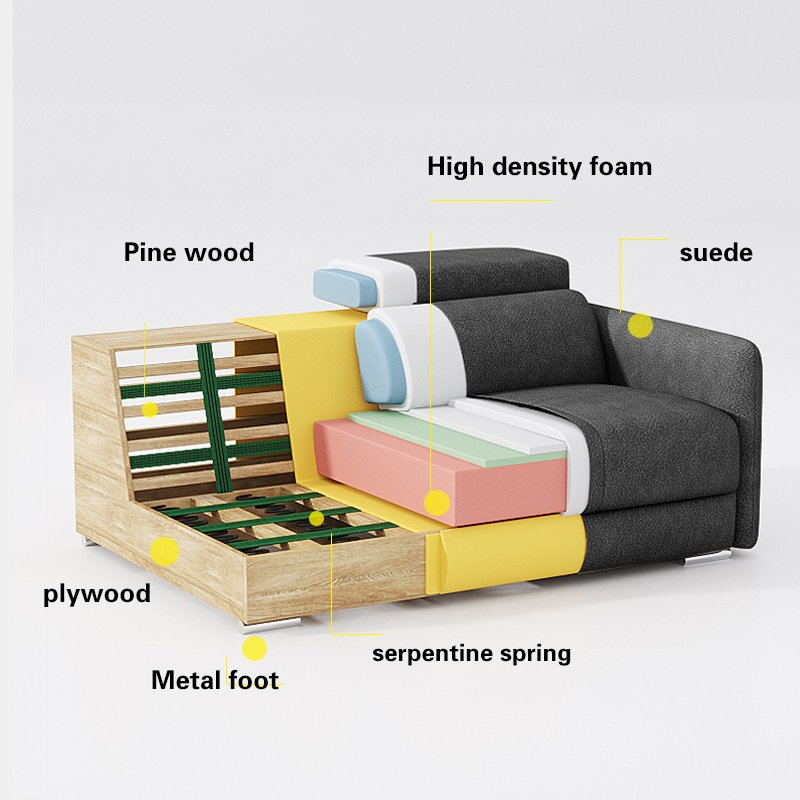 L Shape Sofa Set Furniture sectional Electric pull out Sofa Bed Luxury Fabric Comfortable Couch Modern Sofa For Living Room