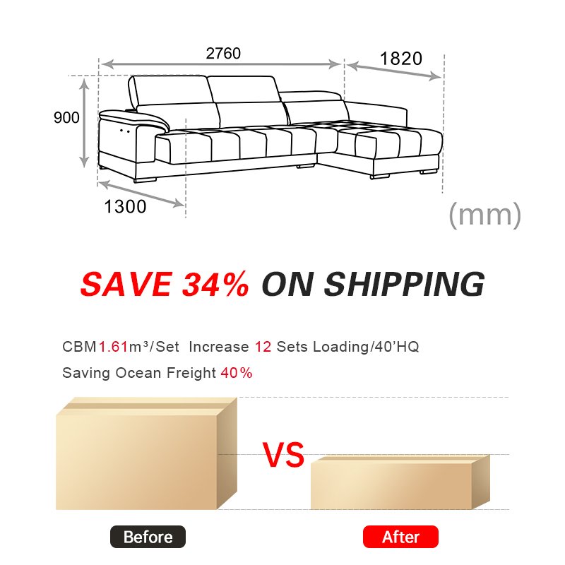 L Shape Sofa Set Furniture sectional Electric pull out Sofa Bed Luxury Fabric Comfortable Couch Modern Sofa For Living Room