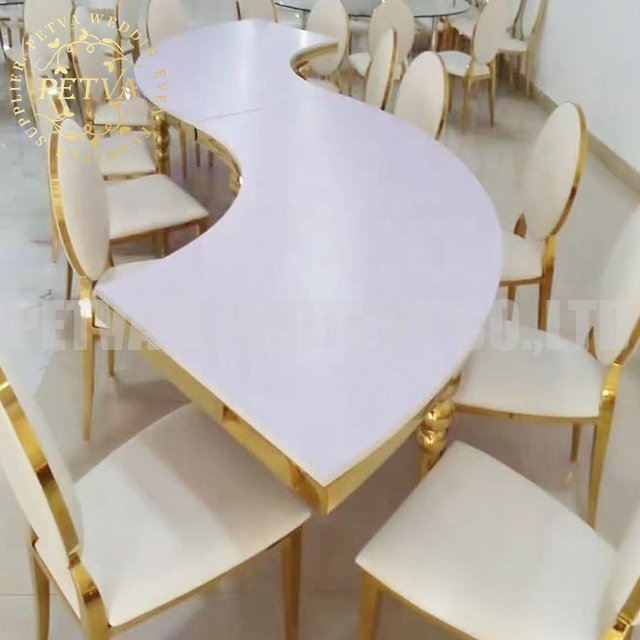 Event S shape extendable dinning Furniture wedding centerpieces table decorations for rental