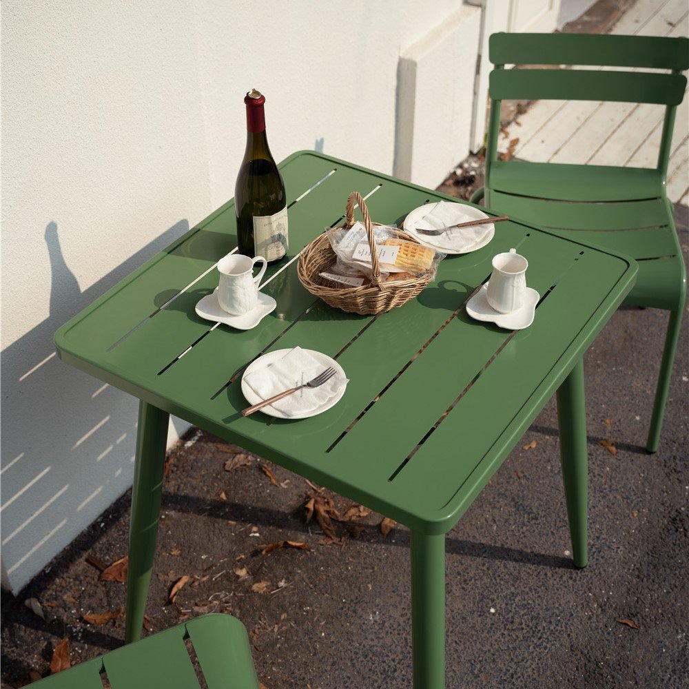 Simple Design Square Cafe Table Restaurant Dining Table Metal Dining Table with Top