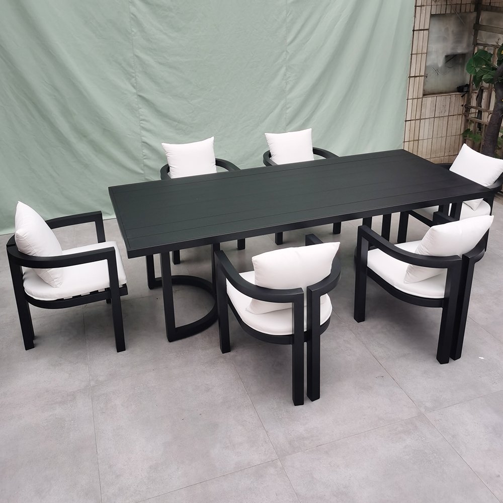 modern luxury 6-seater dining table set livingroom modern patio dinning table set 8 chairs dining room furniture