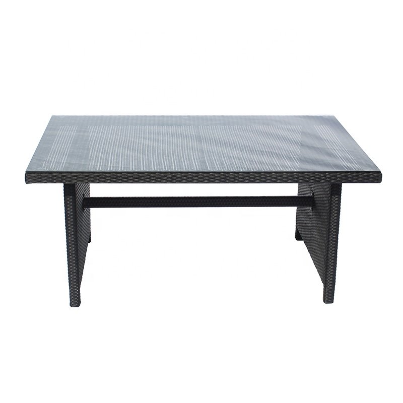 Best Sale Garden Wicker Sectional Couch Furniture Outdoor Patio Rattan Aluminum Conversation Sofa set with Dining Table