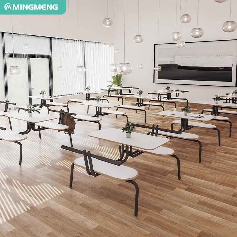 School and Company Canteen Furniture Wooden Dining Table and Chair Bentwood Table Set for Cafe