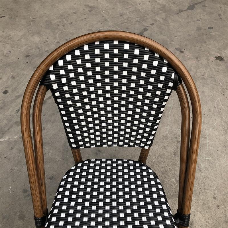 Modern Outdoor Garden Wicker Furniture Paris French Bistro Rattan Cafe Dining Table And Chairs
