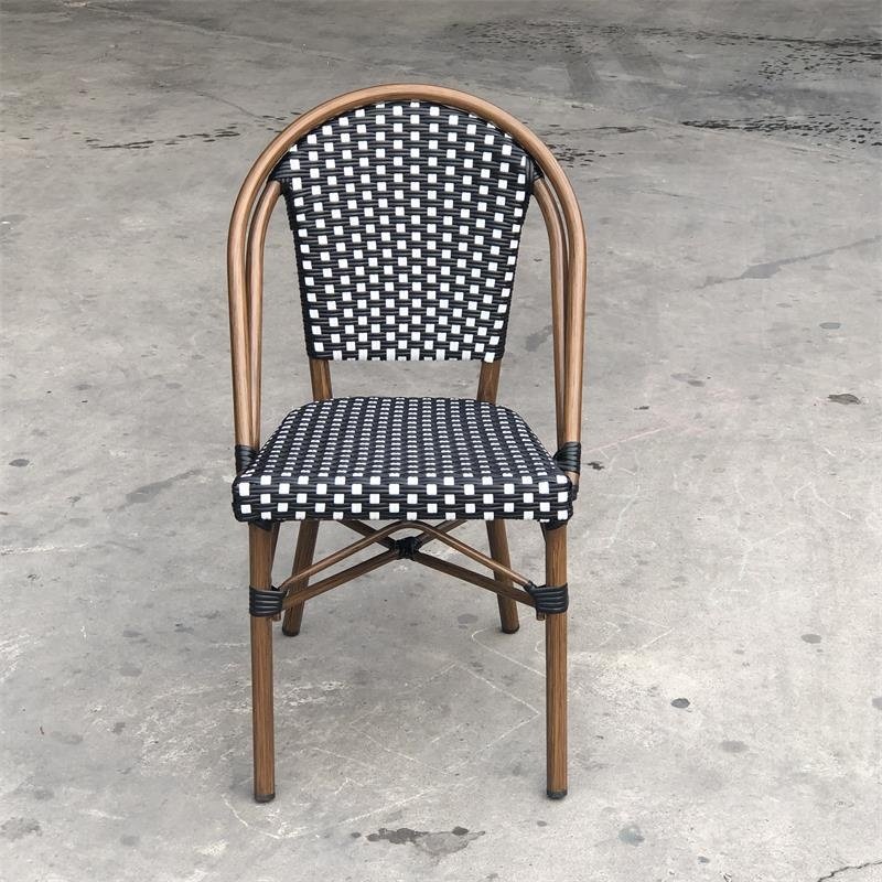 Modern Outdoor Garden Wicker Furniture Paris French Bistro Rattan Cafe Dining Table And Chairs