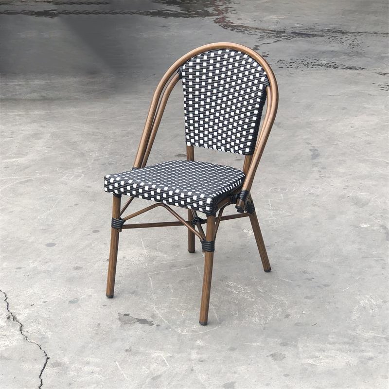Modern Outdoor Garden Wicker Furniture Paris French Bistro Rattan Cafe Dining Table And Chairs
