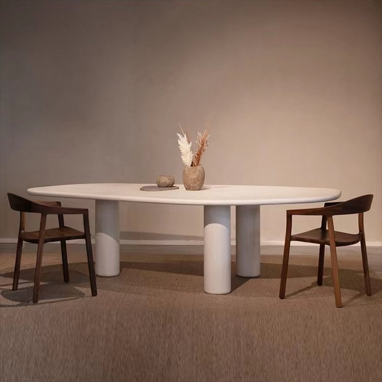 Nordic modern simple restaurant irregular cloud shaped solid wood table office conference table