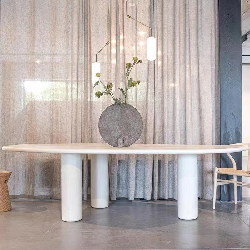 Nordic modern simple restaurant irregular cloud shaped solid wood table office conference table