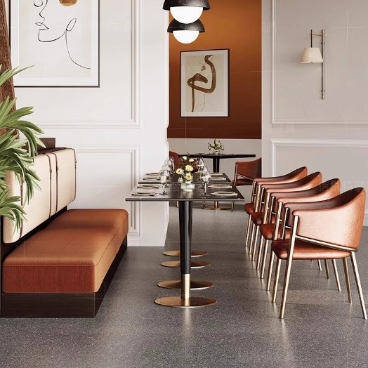 Italian Designer Modern Luxury Bar Cafe Round Table And Chair Restaurant Dining Table And Chair Set