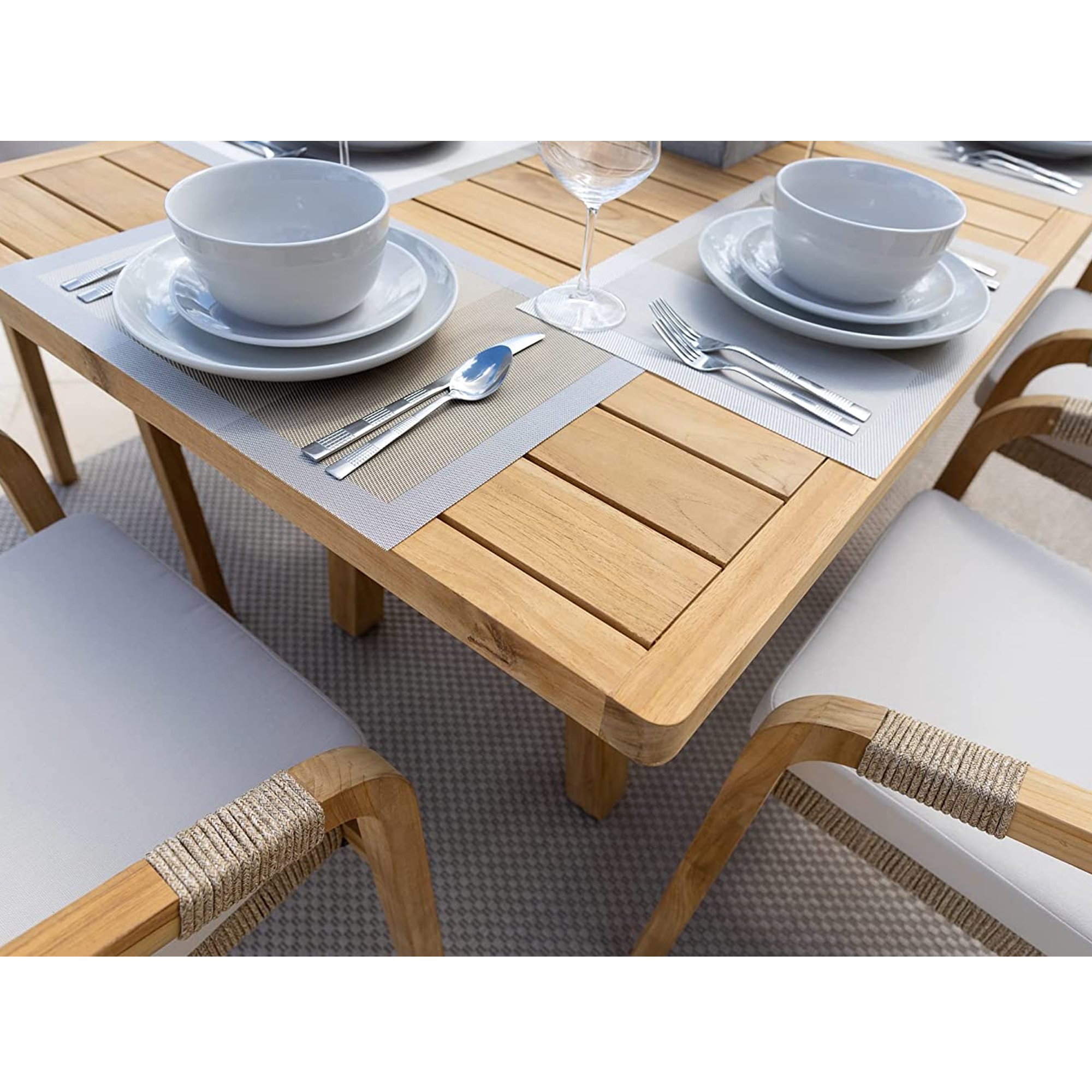 Luxury Outdoor Living Dining Sets All-Weather Comfort Table Chair -Cam
