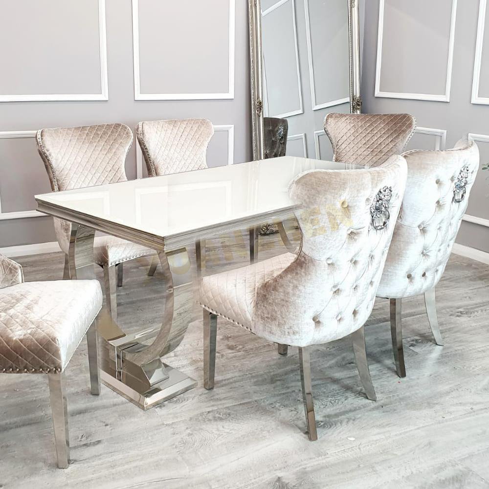 Modern home dining room furniture dinning room table sets 6 seater luxury stainless steel marble dining tables