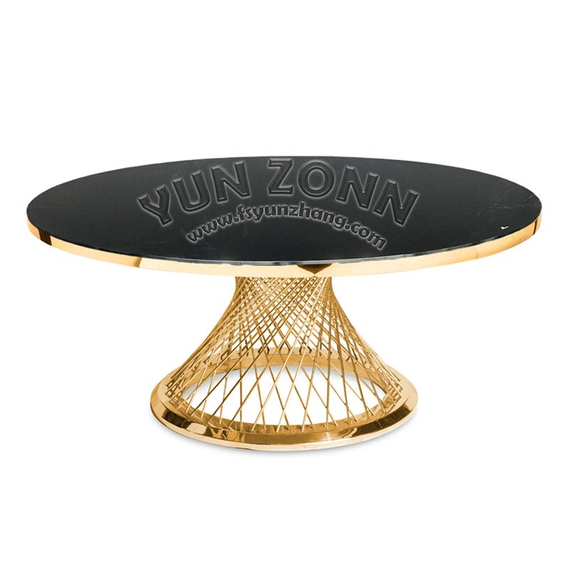 Modern round Marble Table and Steel-Chair Dining Room Furniture for Restaurant Hotel Home Villa