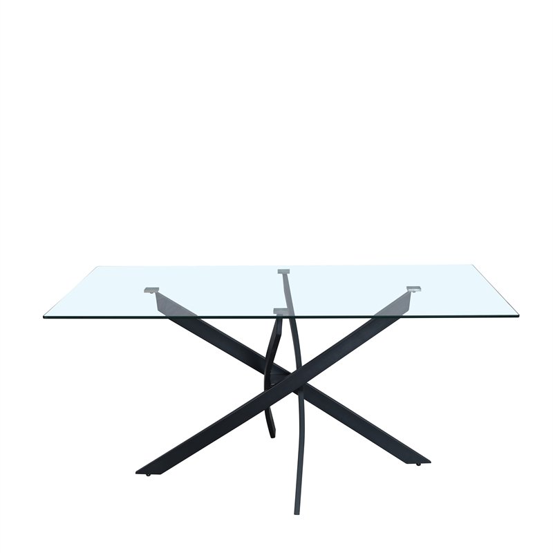 High quality dining table Cheap Price Restaurant Home Rectangular Long glass Dining Table