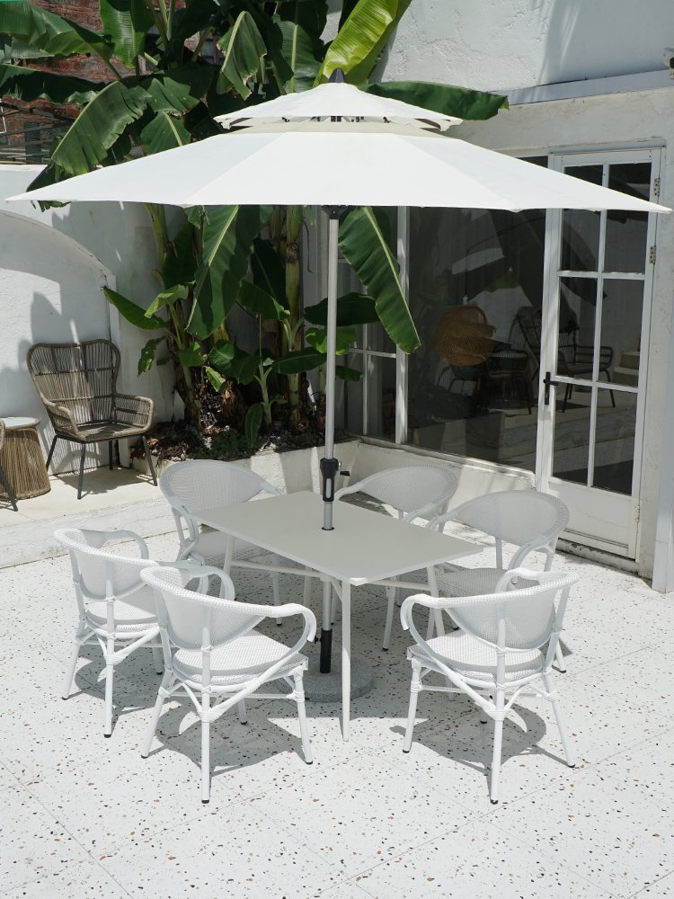 Outdoor simple garden courtyard hotel leisure table and chair milk tea shop rattan table and chair 5-piece set
