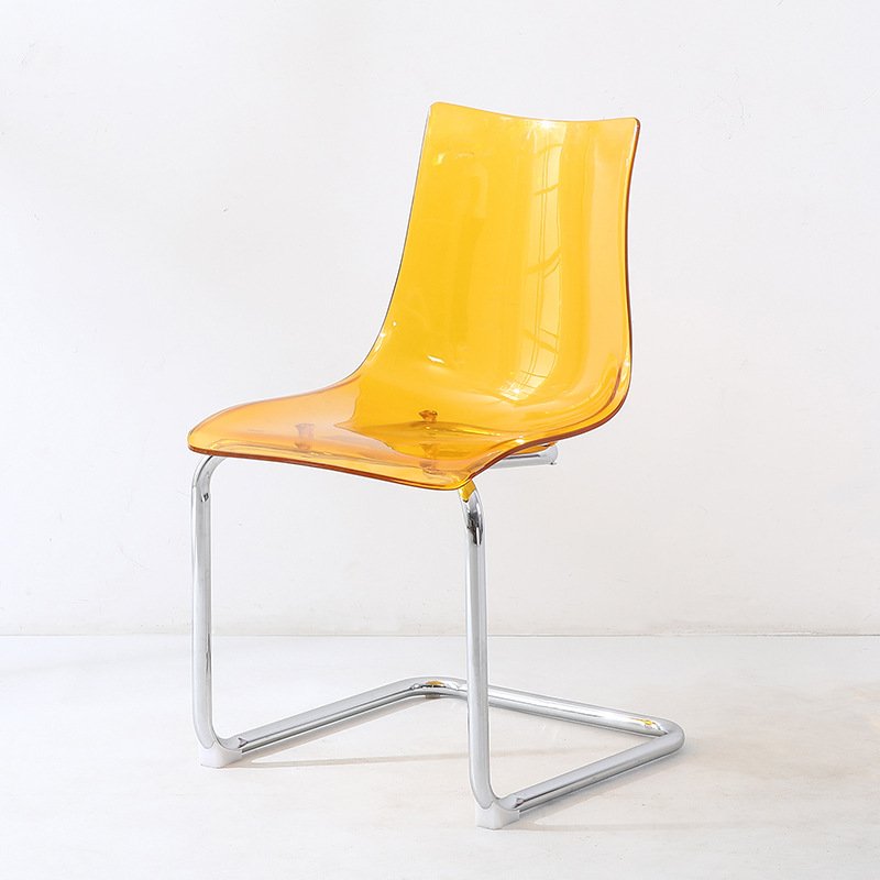 Wholesale Modern Transparent Chair Acrylic Seat Toyas Dining Chair Creative Home Living Room Metal Leg Dining Table And Chairs