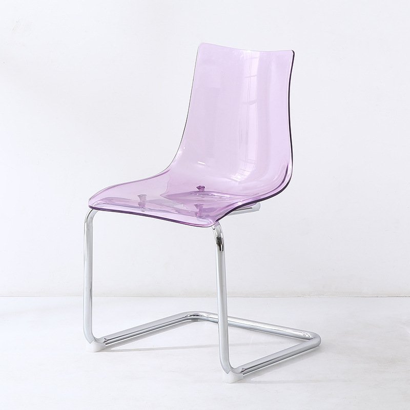 Wholesale Modern Transparent Chair Acrylic Seat Toyas Dining Chair Creative Home Living Room Metal Leg Dining Table And Chairs