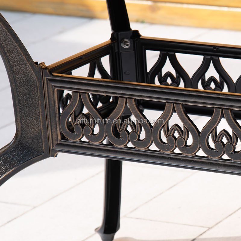 59''x 35.4'' Size Luxurious Cast Aluminum and Ceramic Tile Rectangle Dining Table for Outdoor Patio Garden