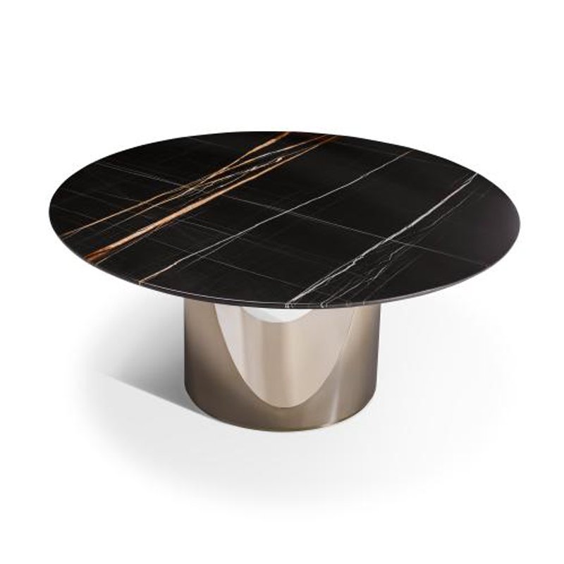 Italy luxury marble multifunctional dining table stainless steel living room oval coffee table can be customized coffee table