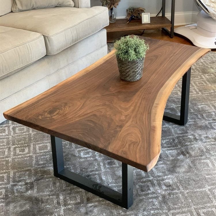South America natural shape table top live wood slab dining table