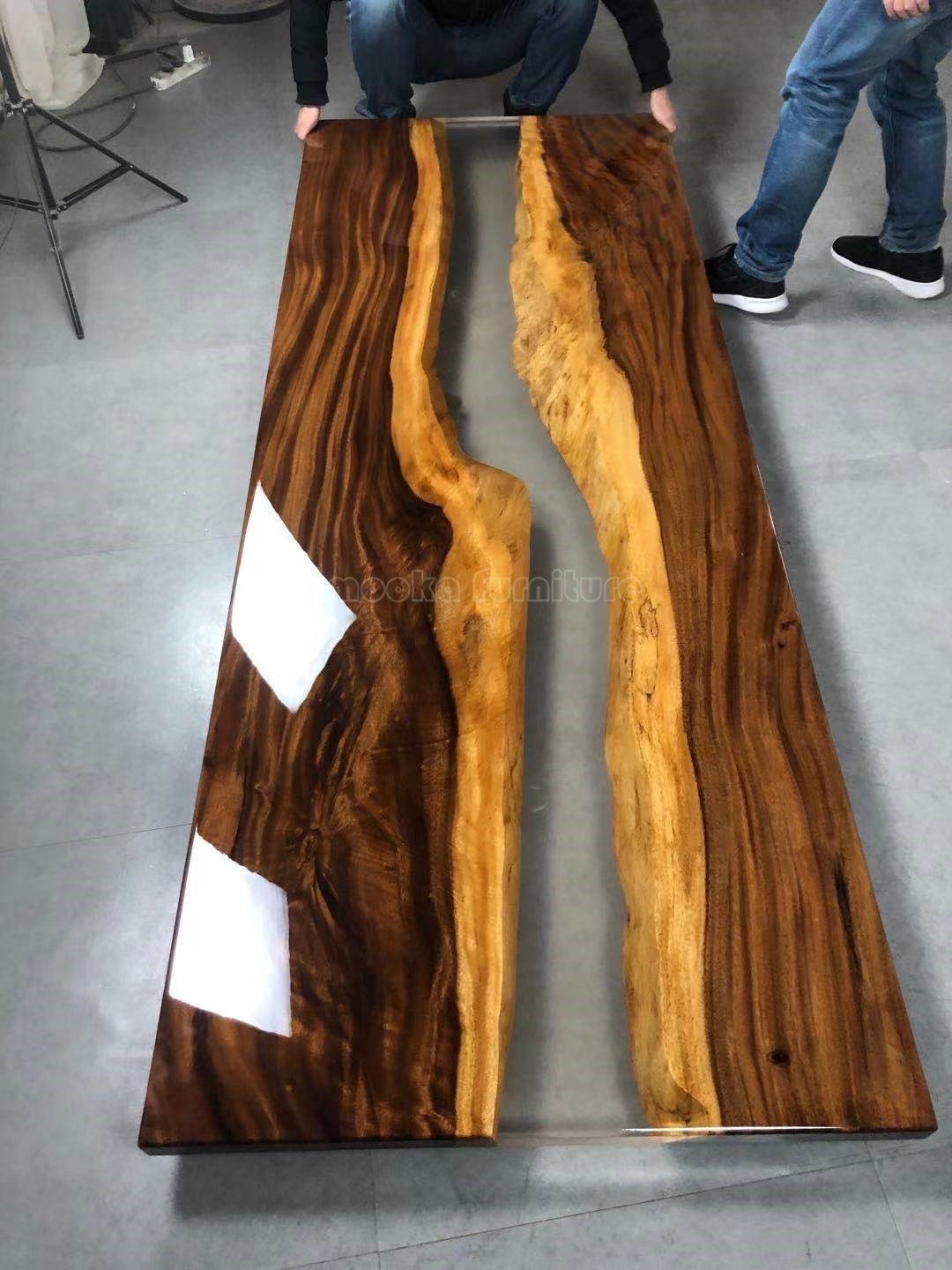 Luxury dining room furniture river run table epoxy resin table large dining table wood