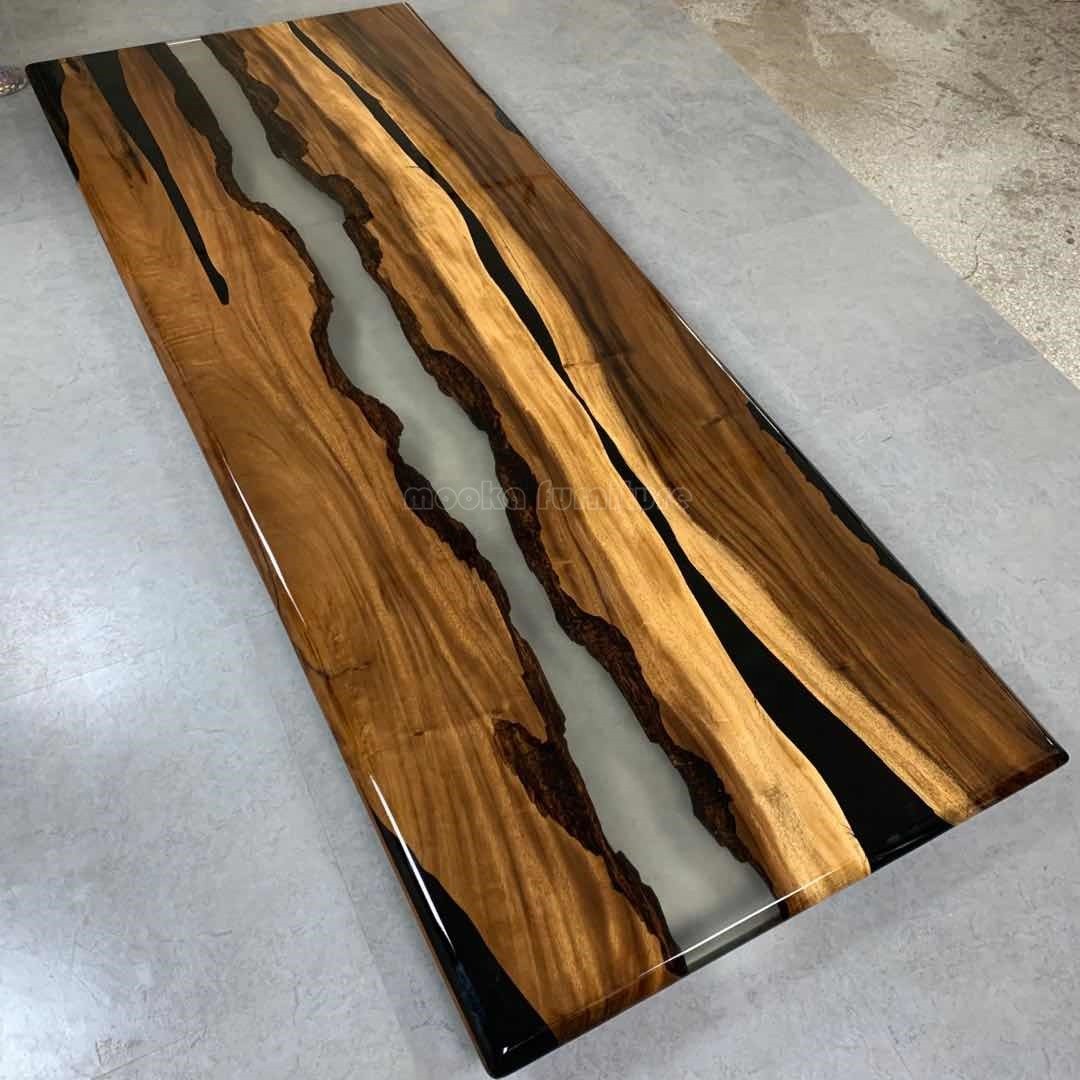 Luxury dining room furniture river run table epoxy resin table large dining table wood