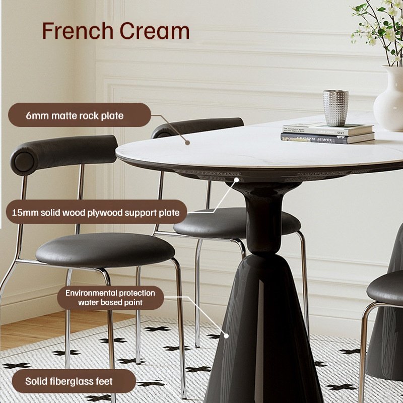 Modern Luxury Nordic Home Restaurant Dining Room Furniture Set 4 Seater Sintered Stone Top Round Dining Table