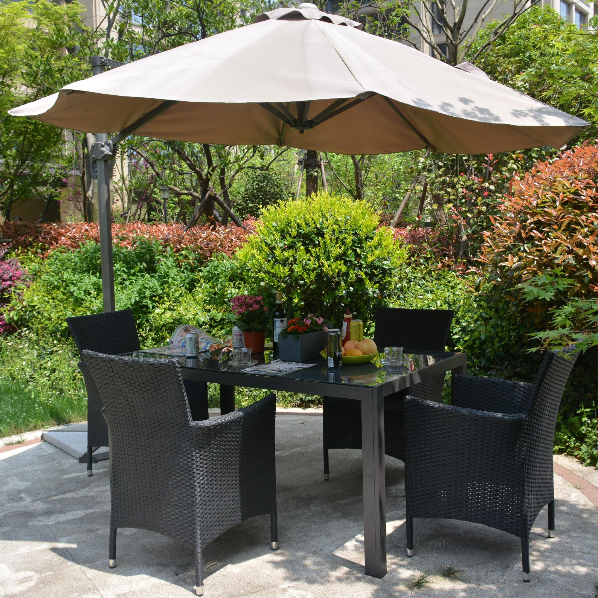 1.4m glass big garden aluminum table with chair for dinner or picnic
