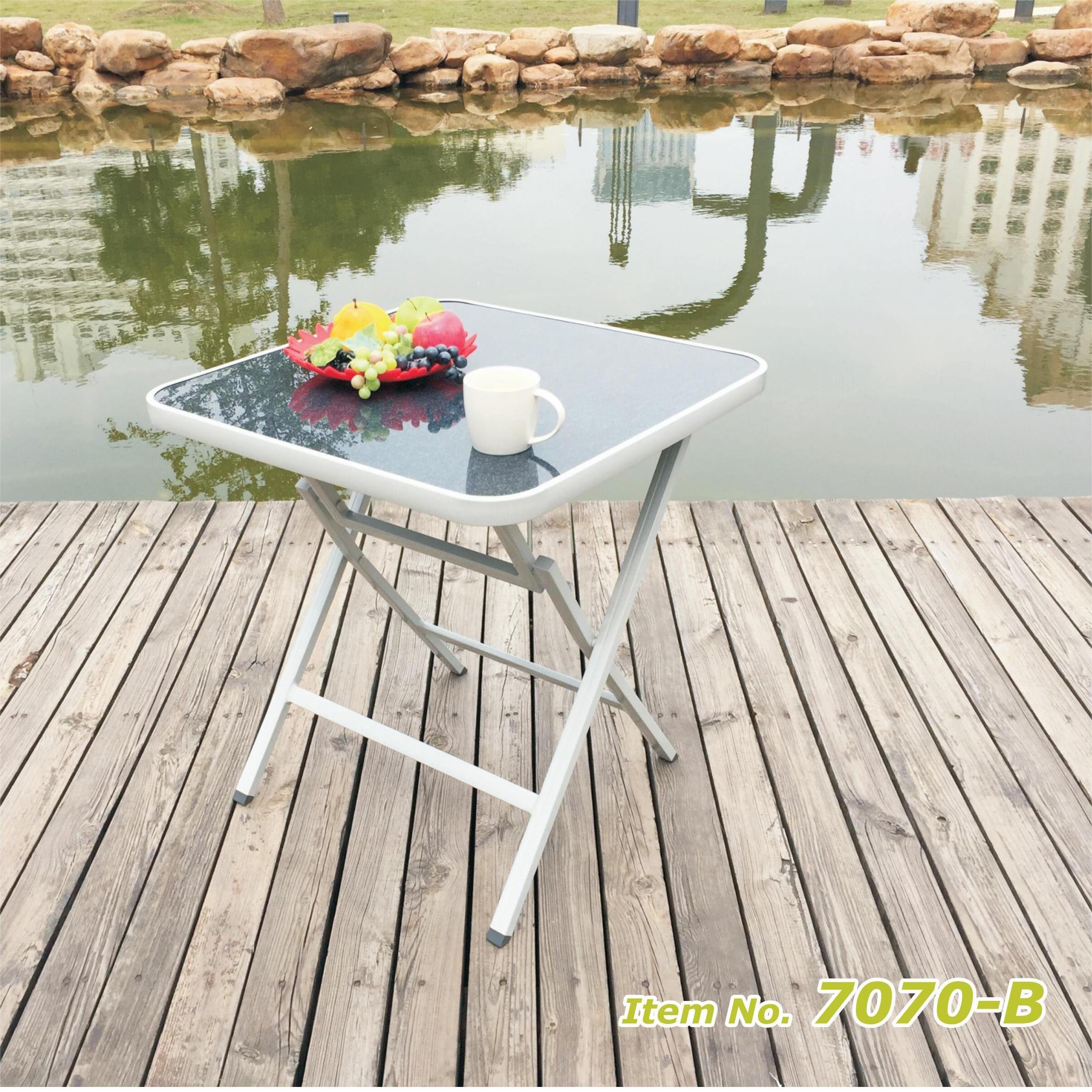 1.4m glass big garden aluminum table with chair for dinner or picnic