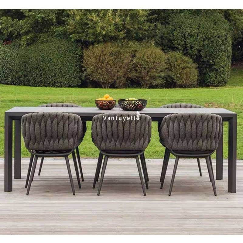 Garden Furniture Dining Sets Patio Dining Chairs Set of 6 Patio Dining Garden Table and Chairs Woven Rope Outdoor Furniture