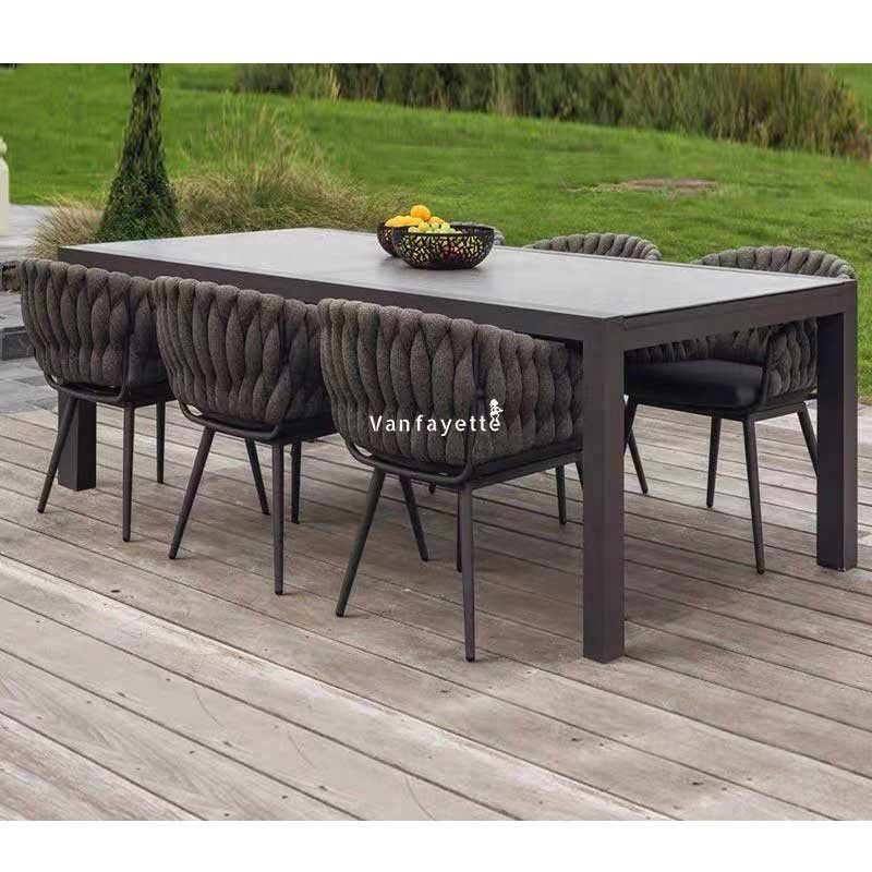 Garden Furniture Dining Sets Patio Dining Chairs Set of 6 Patio Dining Garden Table and Chairs Woven Rope Outdoor Furniture