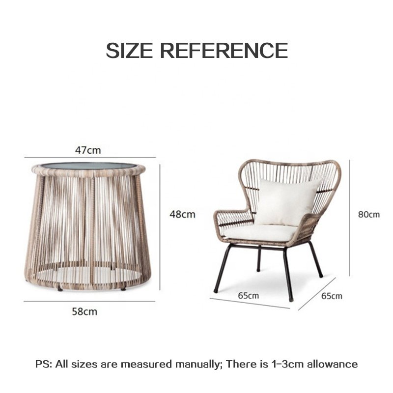 Popular Design Outdoor Aluminum Furniture Set Patio Lounge Chair Side Table Set For Balcony