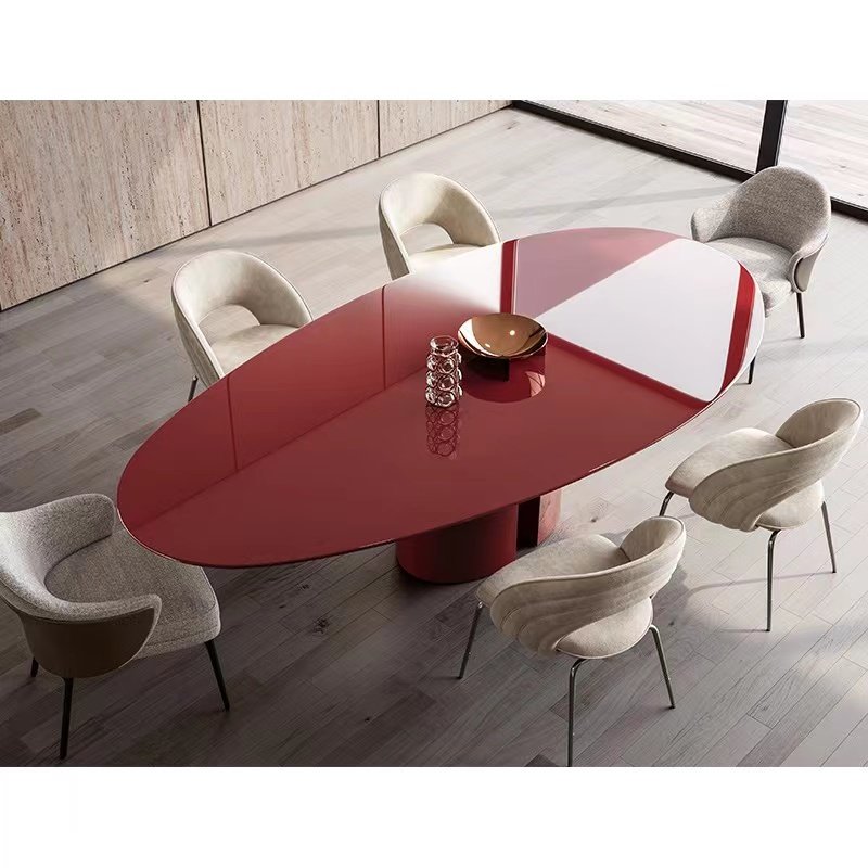 Italian Style Minimal Light Luxury dining table for restaurant Water Drop Alien High End french style console table