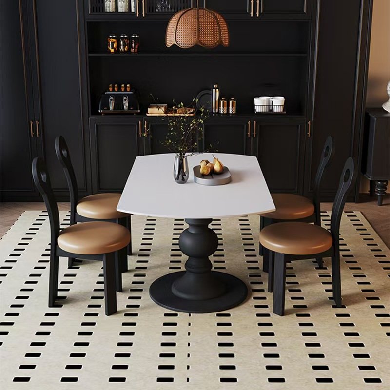 High quality customized modern apartment dining table, oval shaped luxury restaurant dining table