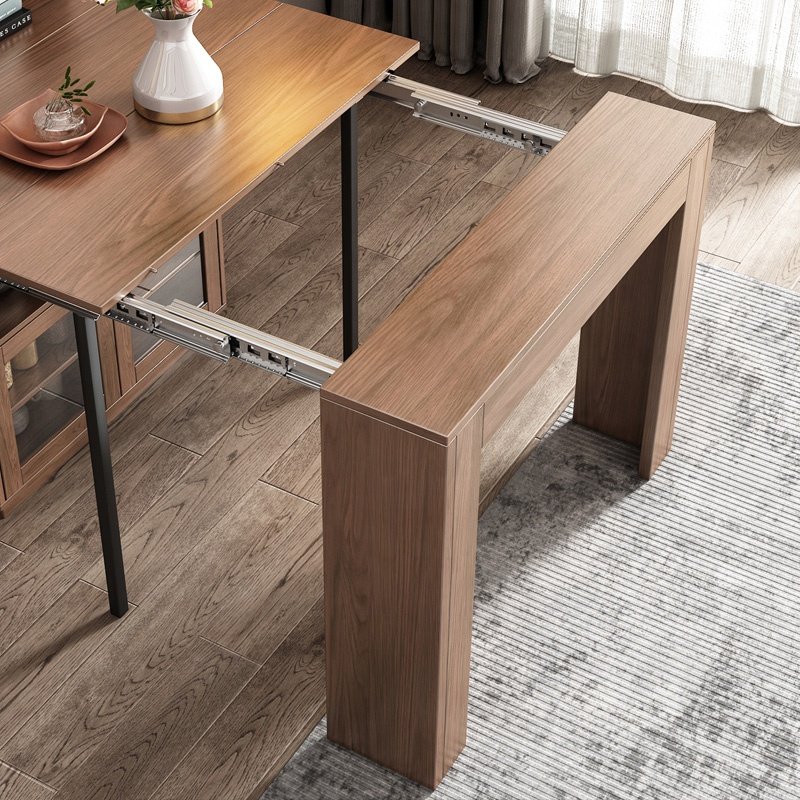 Dining Room Space Saver Storage Sideboard Design Modern Extendable Wooden Dining Table Set