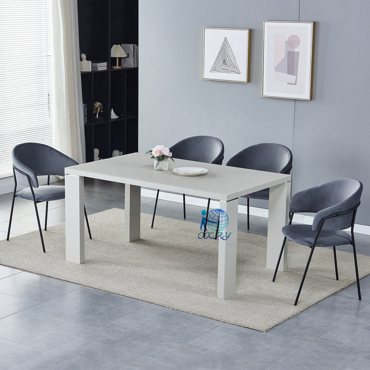 OKAY High quality Dining Room Furniture modern luxury dining table MDF dining room sets table and chairs