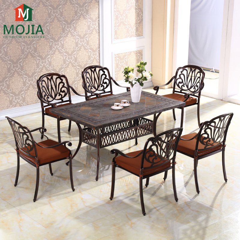 Outdoor Furniture Garden Set 5 Pcs Cast Aluminum Table and Chairs Weather Resistant Patio table set