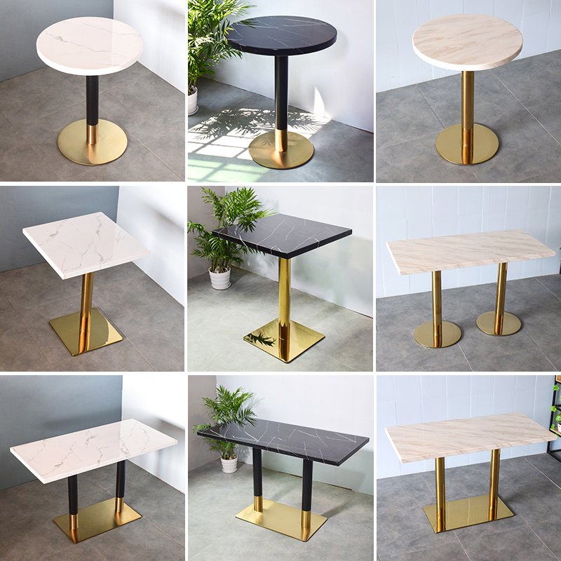 Rectangle round marble dining tables cafe table fast food restaurant table