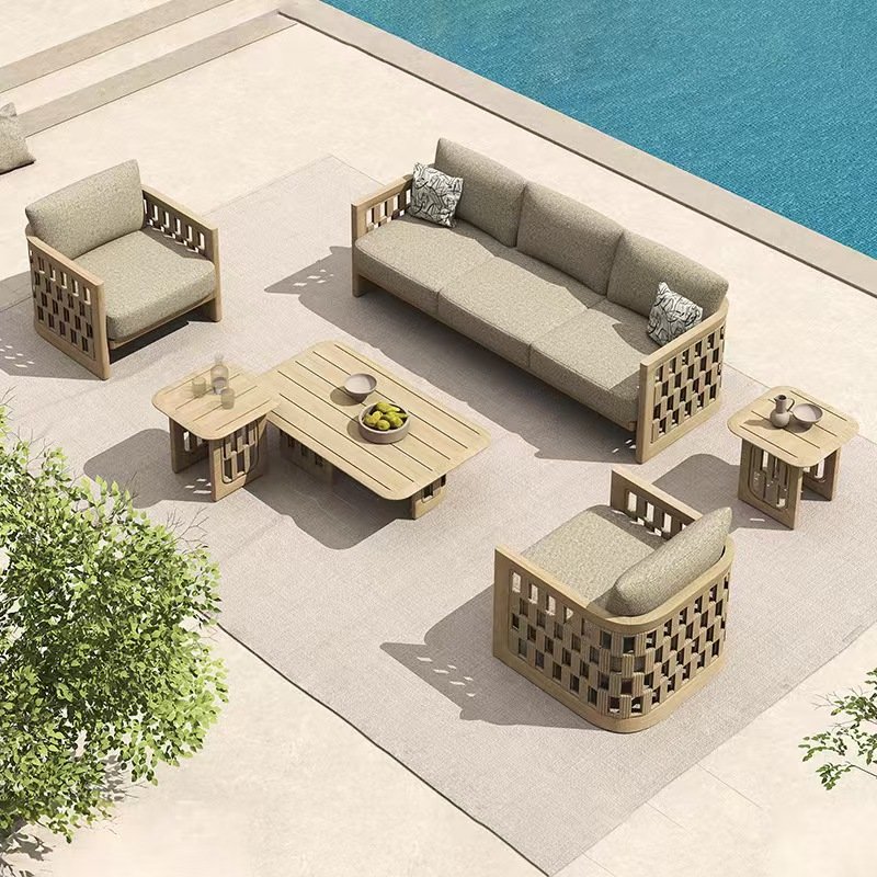 Fast shipping Patio Furniture Garden Outdoor Teak Furniture Modular Sofa Sets For Hotel