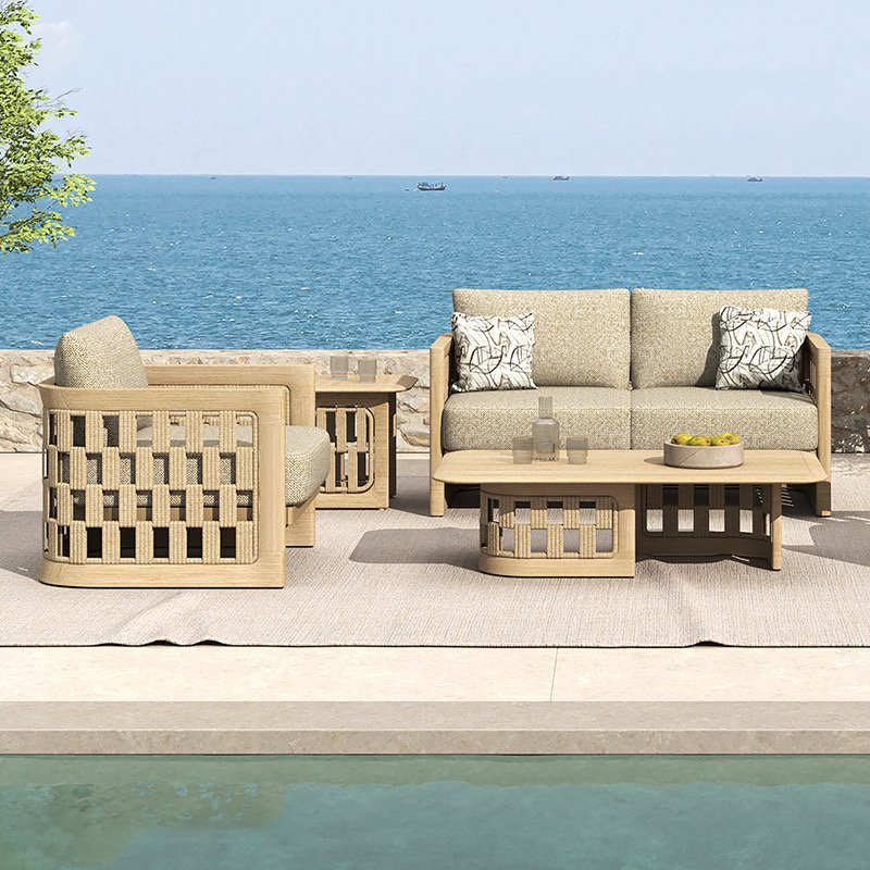 Fast shipping Patio Furniture Garden Outdoor Teak Furniture Modular Sofa Sets For Hotel