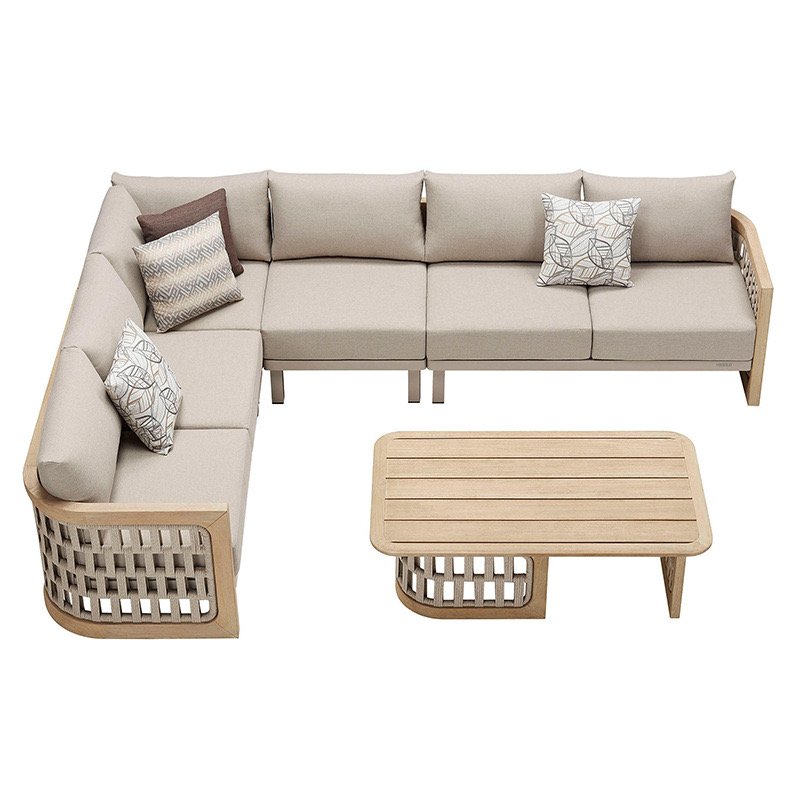 Fast shipping Patio Furniture Garden Outdoor Teak Furniture Modular Sofa Sets For Hotel