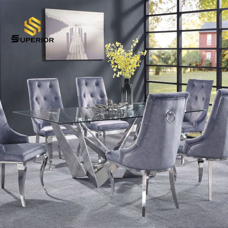 dining table set 6 seater luxury dinning table and chair set for 6 dining glass table set