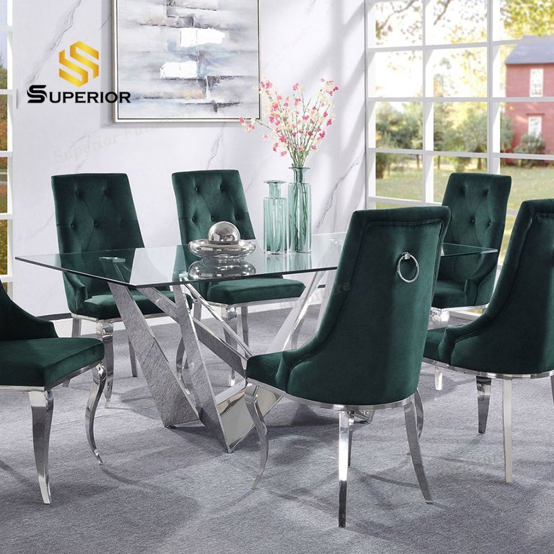 dining table set 6 seater luxury dinning table and chair set for 6 dining glass table set