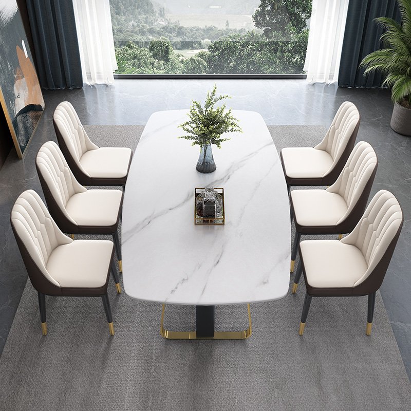 Modern Gold Stainless Steel Dining Table Set Minimalist for Nordic Living Room or Hotel Home Furniture