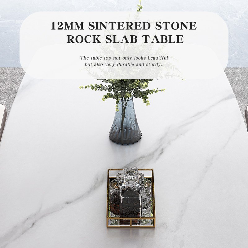 Modern Gold Stainless Steel Dining Table Set Minimalist for Nordic Living Room or Hotel Home Furniture