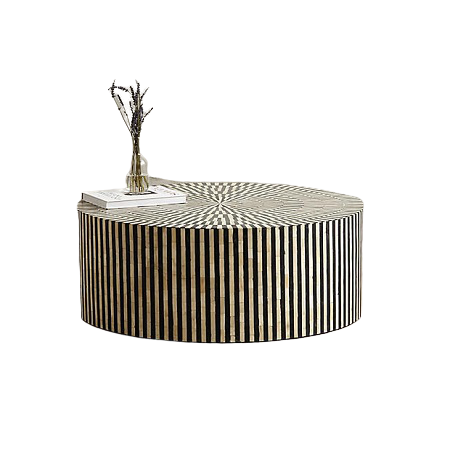 Round bone inlay dining table
