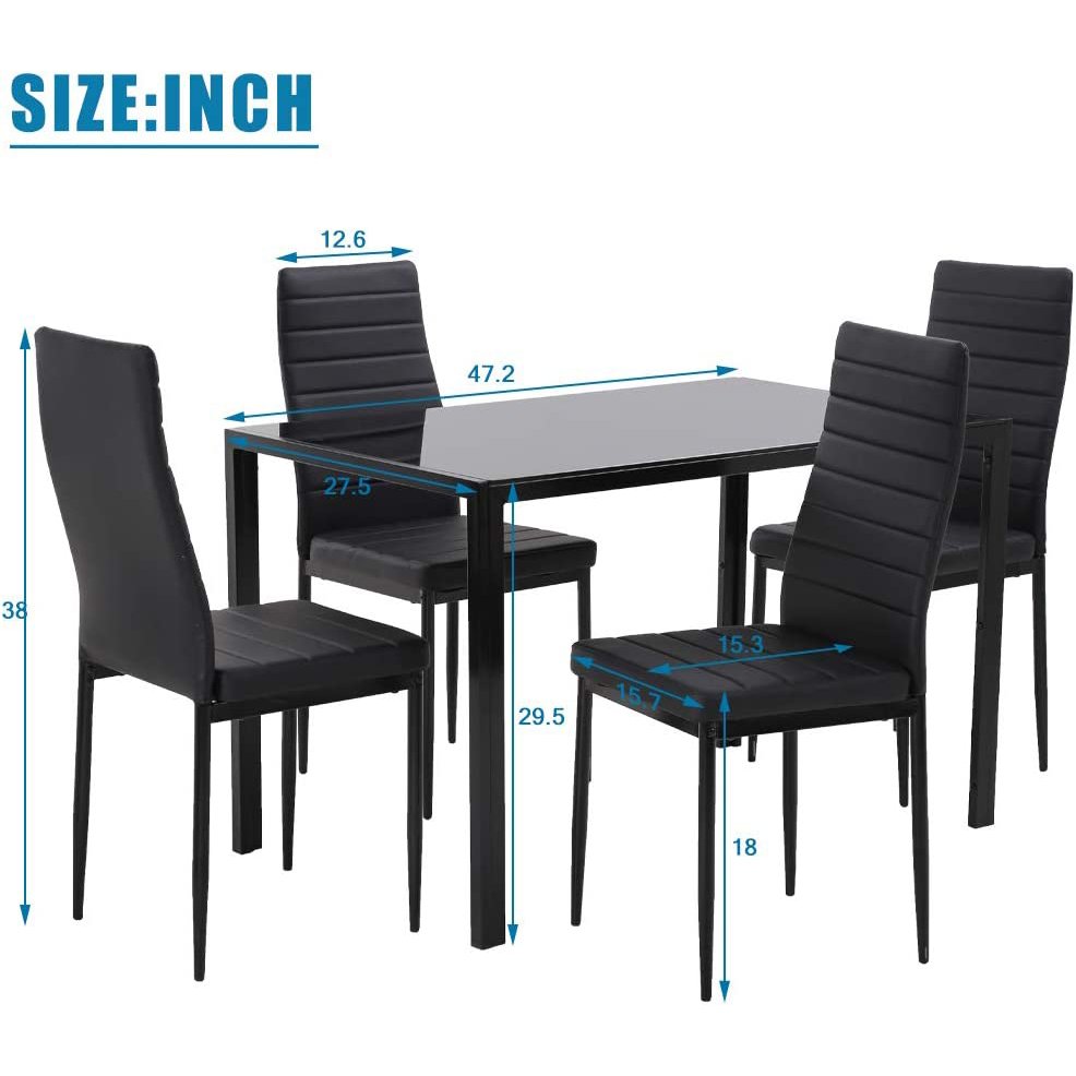 Home Furniture Rectangular Modern Small Spaces Kitchen Table and dining table set 4 seater with dining table set 4 chairs